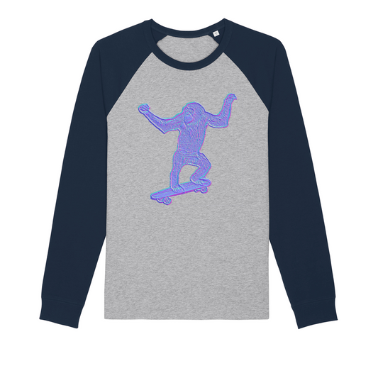 Ape Skate - Premium Organic Raglan Long Sleeve Shirt