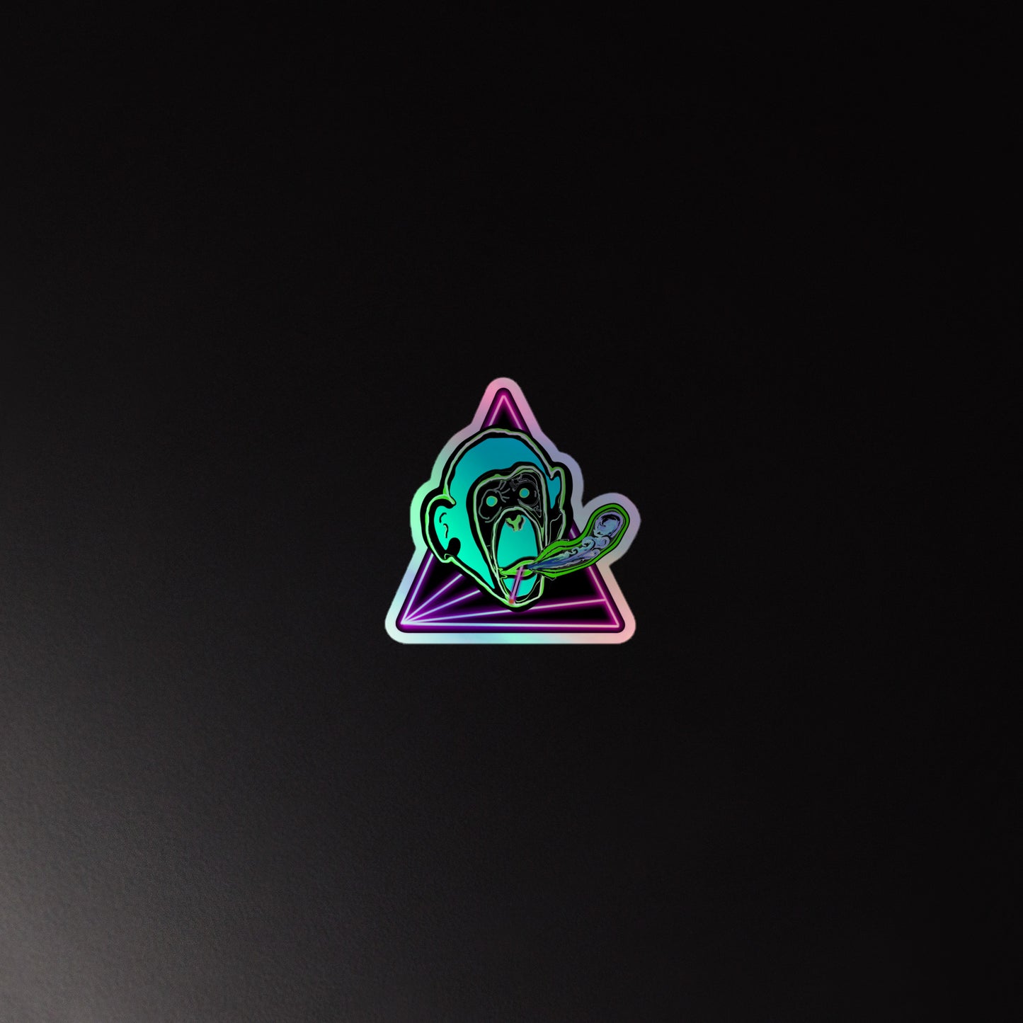 Smoking Ape Emblem Holographic stickers