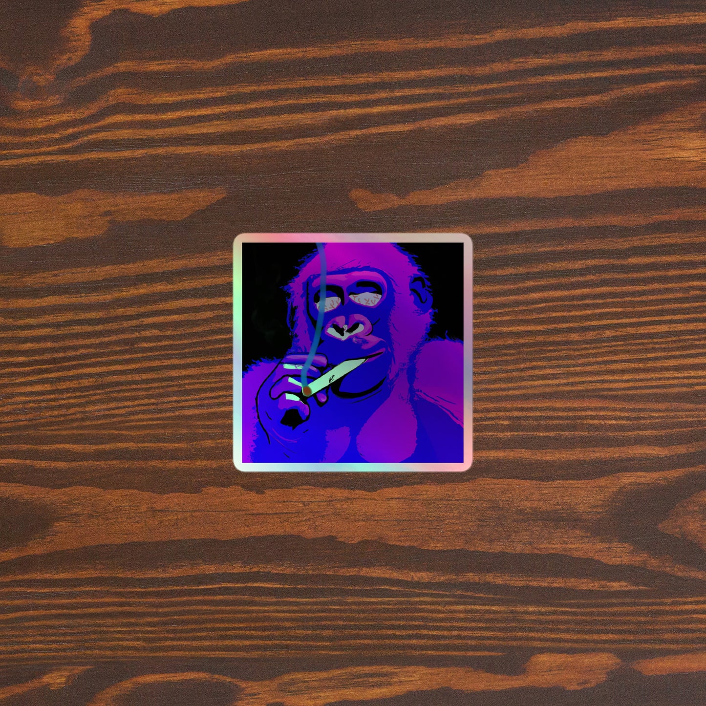 Purp Smoking Ape Holographic stickers