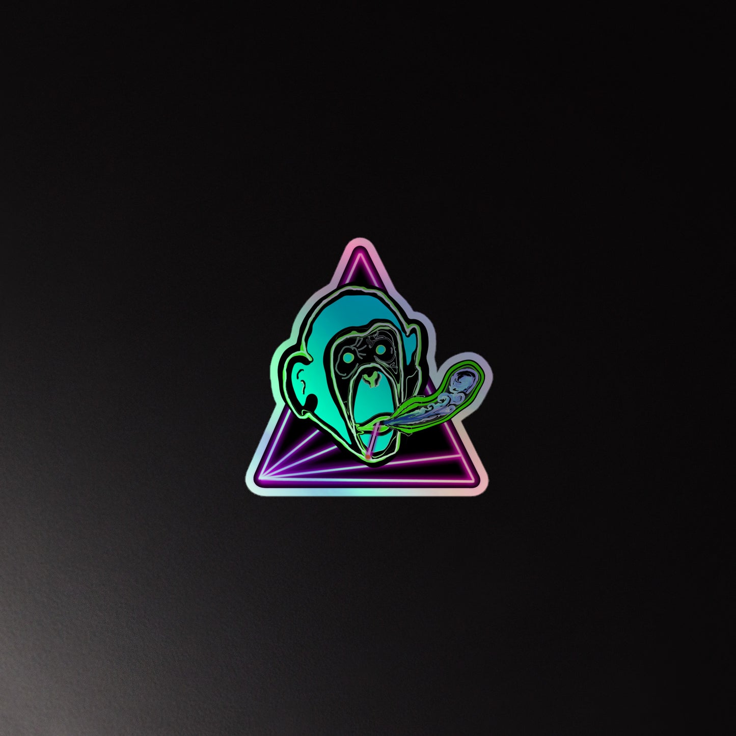 Smoking Ape Emblem Holographic stickers