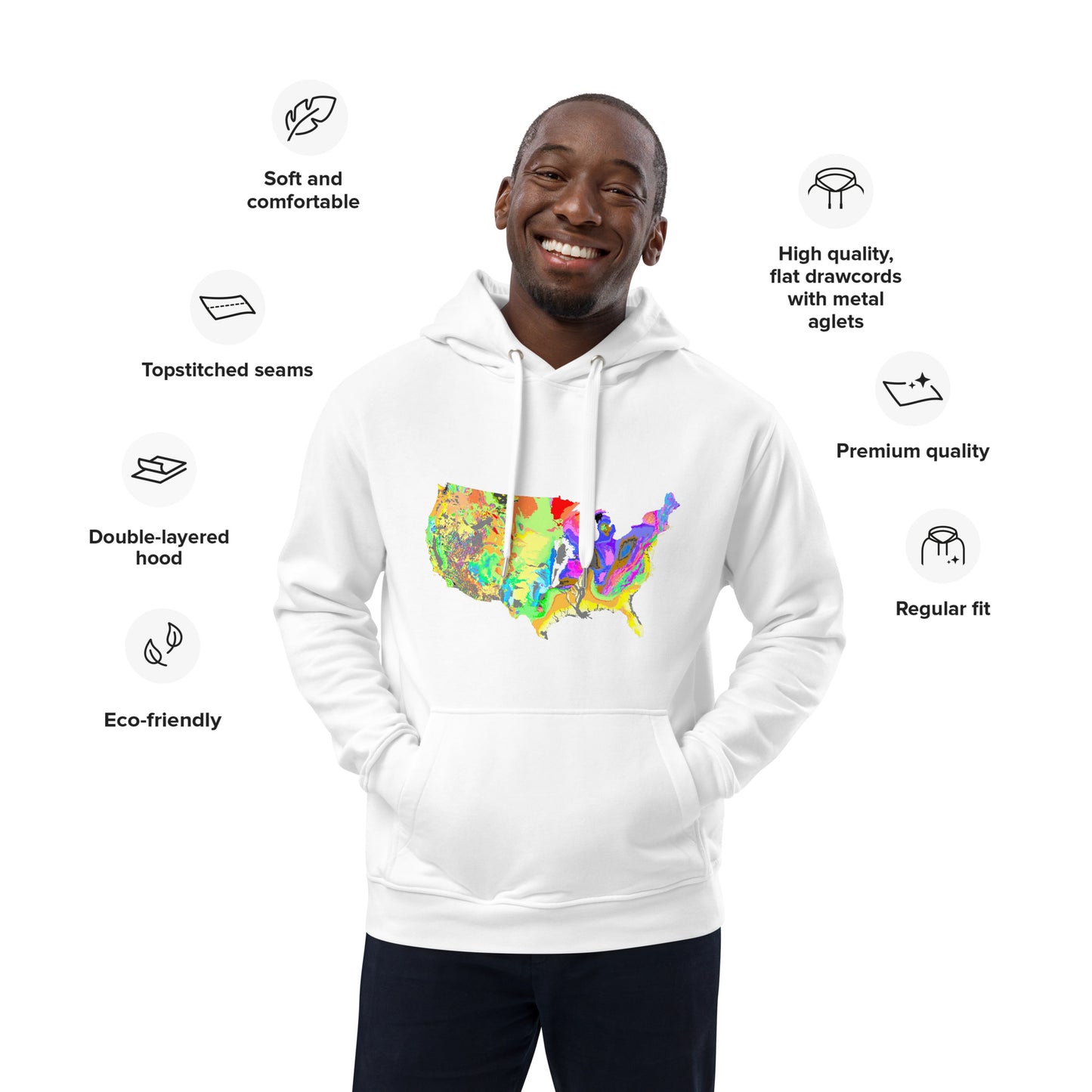 Geo-map, Eco-friendly, Hoodie